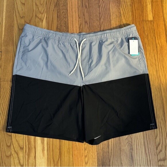 Trinity Coast Big & Tall Swim Trunks Men's Lined 9” Inseam gray black 4XB New - Picture 2 of 11